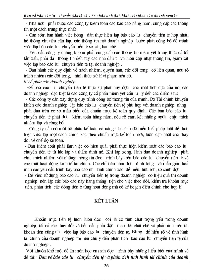image for page Bàn về báo cáo lưu chuyển tiền tệ và việc phân tích tình hình tài chính của doanh nghiệp