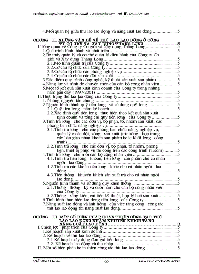 image for page 1số biện pháp hoàn thiện công tác thù lao lao động nhằm tăng năng suất lao động ở Công ty Cơ giới và Xây dựng Thăng Long