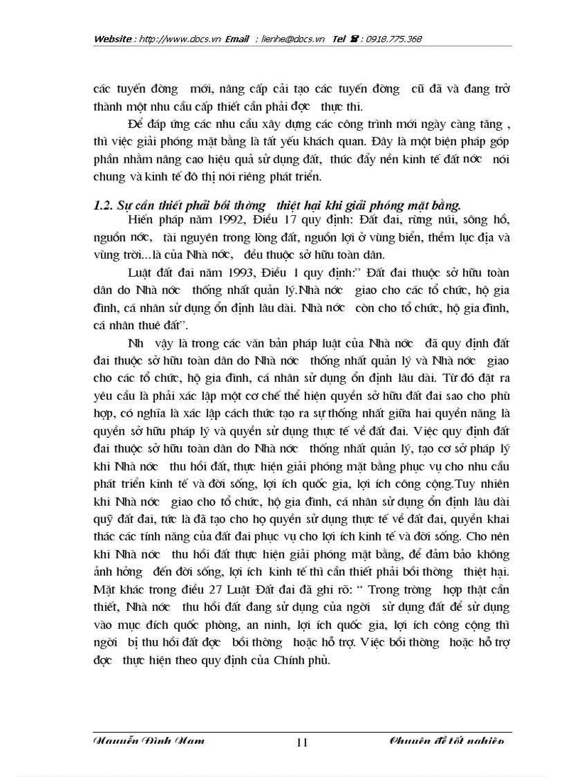 image for page Thực trạng và giải pháp hoàn thiện công tác xác định giá đất bồi thường thiệt hại khi giải phóng mặt bằng địa bàn huyện Từ Liêm TP HN