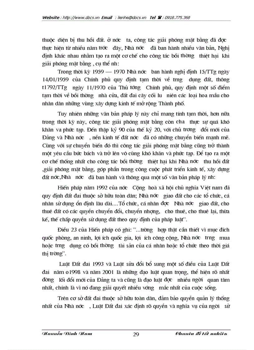 image for page Thực trạng và giải pháp hoàn thiện công tác xác định giá đất bồi thường thiệt hại khi giải phóng mặt bằng địa bàn huyện Từ Liêm TP HN