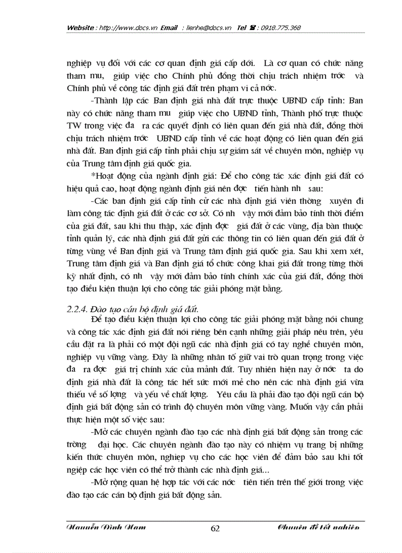image for page Thực trạng và giải pháp hoàn thiện công tác xác định giá đất bồi thường thiệt hại khi giải phóng mặt bằng địa bàn huyện Từ Liêm TP HN