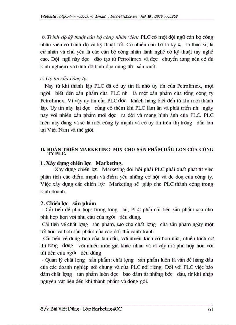 image for page Marketing Mix trong kinh doanh dầu lon ở Công ty hoá dầu Petrolimex PLC