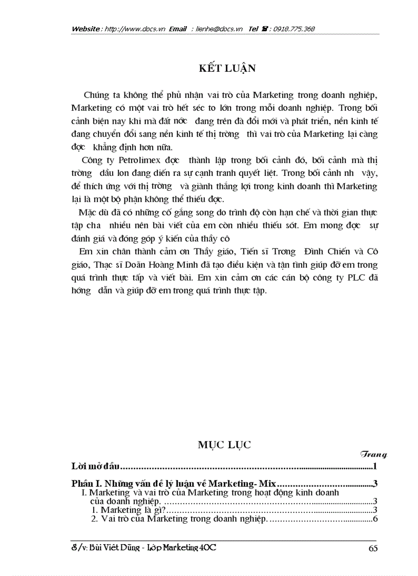 image for page Marketing Mix trong kinh doanh dầu lon ở Công ty hoá dầu Petrolimex PLC