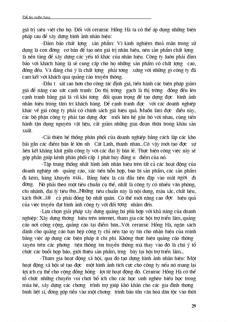 image for page Một số giải pháp nhằm hoàn thiện chiến lược xây dựng nhãn hiệu ceramic Hồng Hà