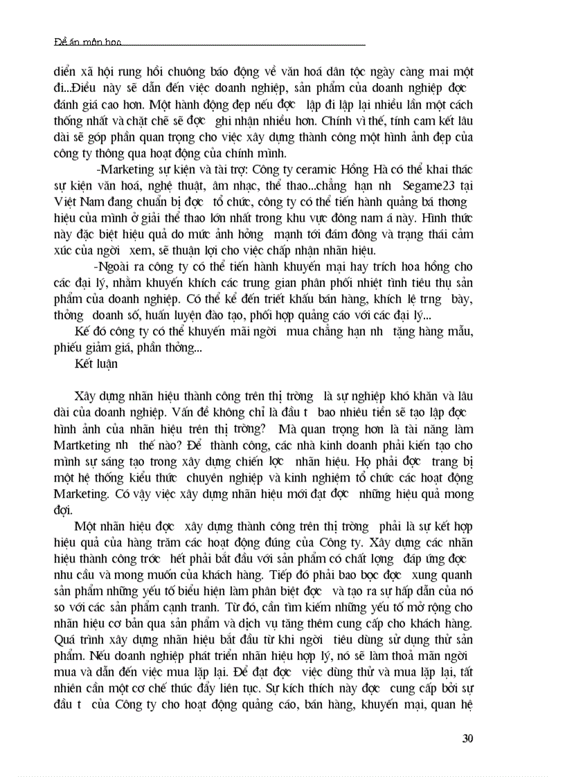 image for page Một số giải pháp nhằm hoàn thiện chiến lược xây dựng nhãn hiệu ceramic Hồng Hà