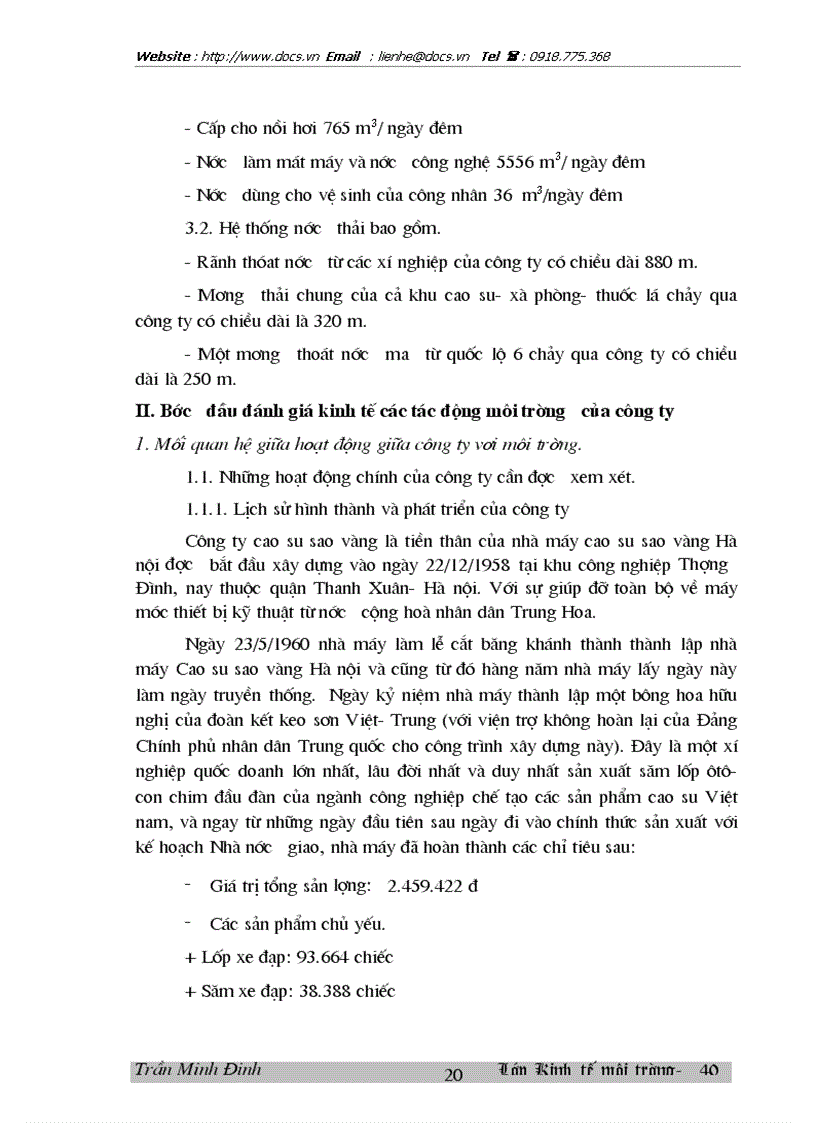 image for page Bước đầu đánh giá kinh tế các tác động môi trường từ hoạt động của Công ty Cao su Sao vàng Hà Nội