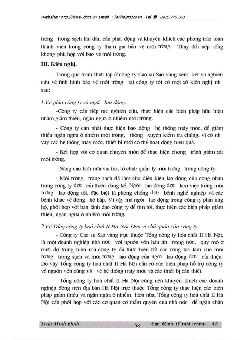 image for page Bước đầu đánh giá kinh tế các tác động môi trường từ hoạt động của Công ty Cao su Sao vàng Hà Nội