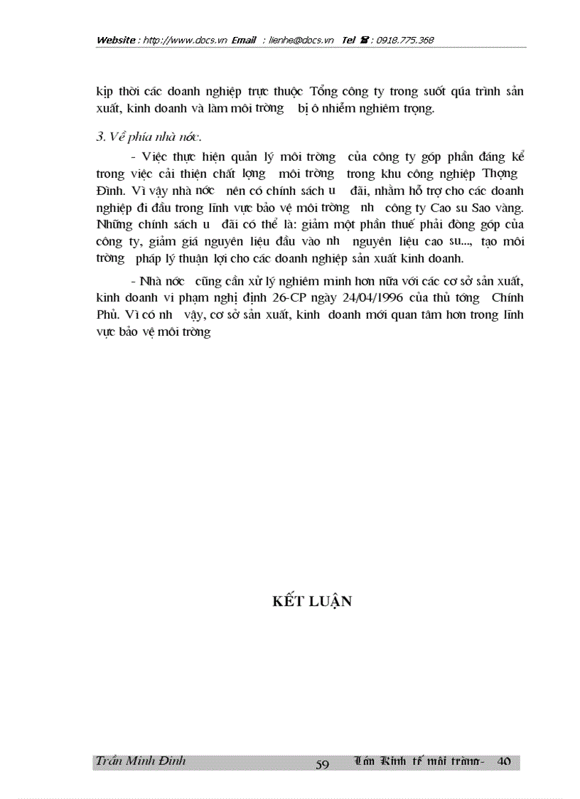 image for page Bước đầu đánh giá kinh tế các tác động môi trường từ hoạt động của Công ty Cao su Sao vàng Hà Nội