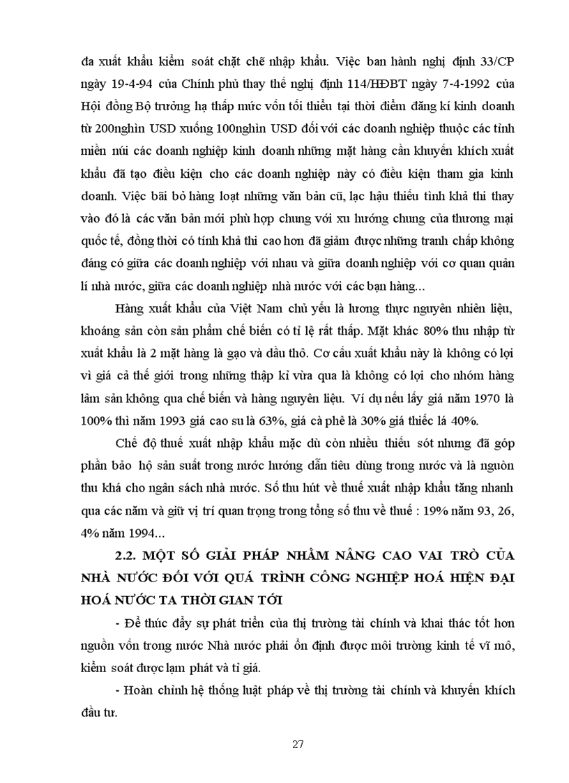 image for page Thực trạng về vai trò của nhà nước trong quá trình công nghiệp hoá hiện đại hoá thời gian qua và một số giải pháp nhằm nâng cao vai trò của nhà nước