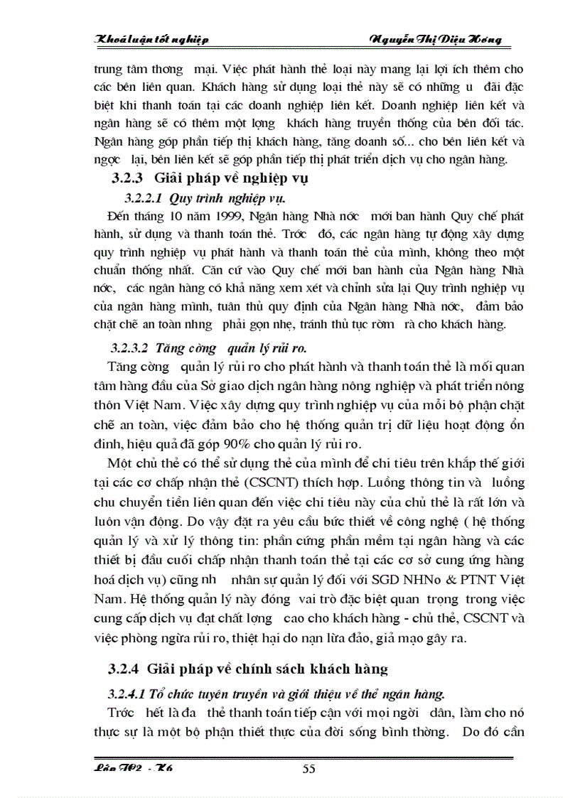 image for page Một số giảI pháp và kiến nghị nhằm mở rộng hoạt động và tăng cường quản lý rủi ro trong kinh doanh thẻ tại sở giao dịch nhno ptnt Việt Nam