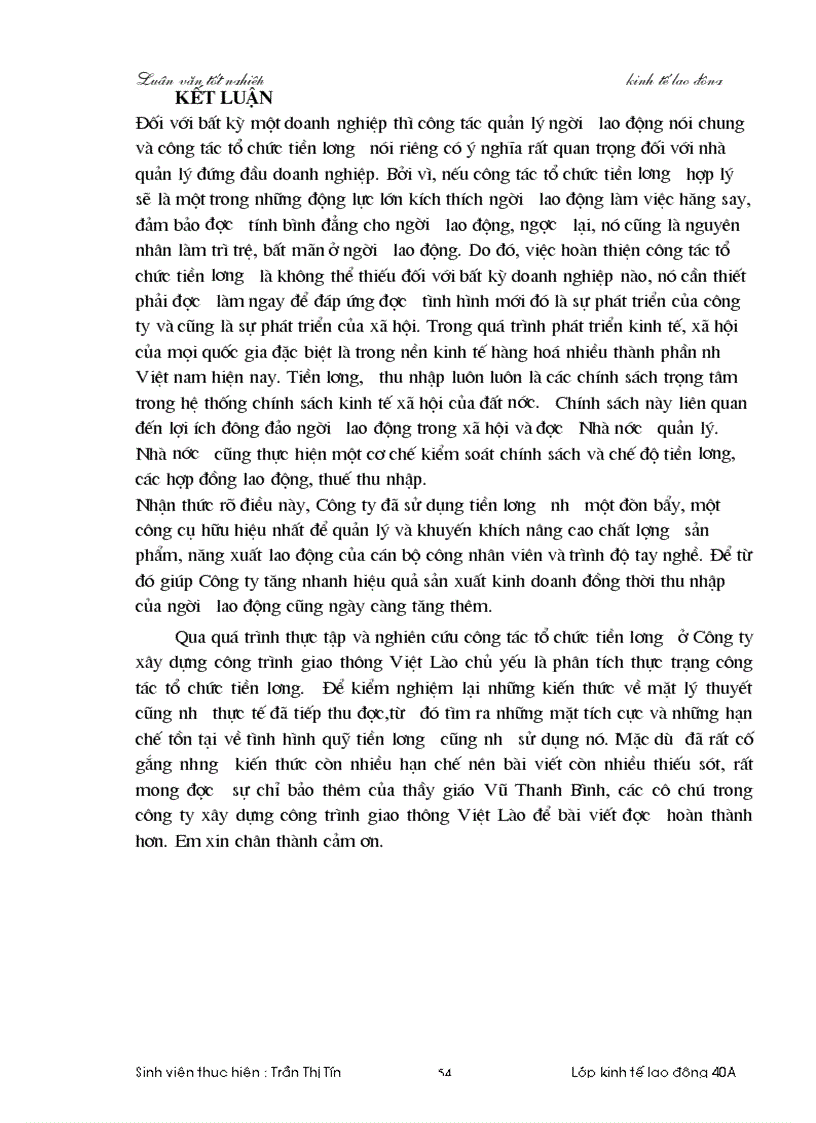 image for page Một số giải pháp kiến nghị nhằm hoàn thiện công tác quản lý và sử dụng quỹ tiền lương ở Công ty xây dựng công trình giao thông Việt Lào