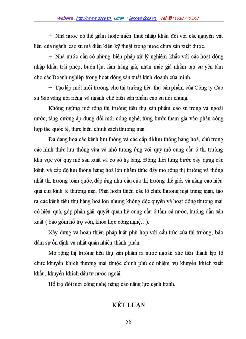 image for page Một số biện pháp nhằm phát triển thị trường tiêu thụ sản phẩm của Công ty Cao Su Sao Vàng