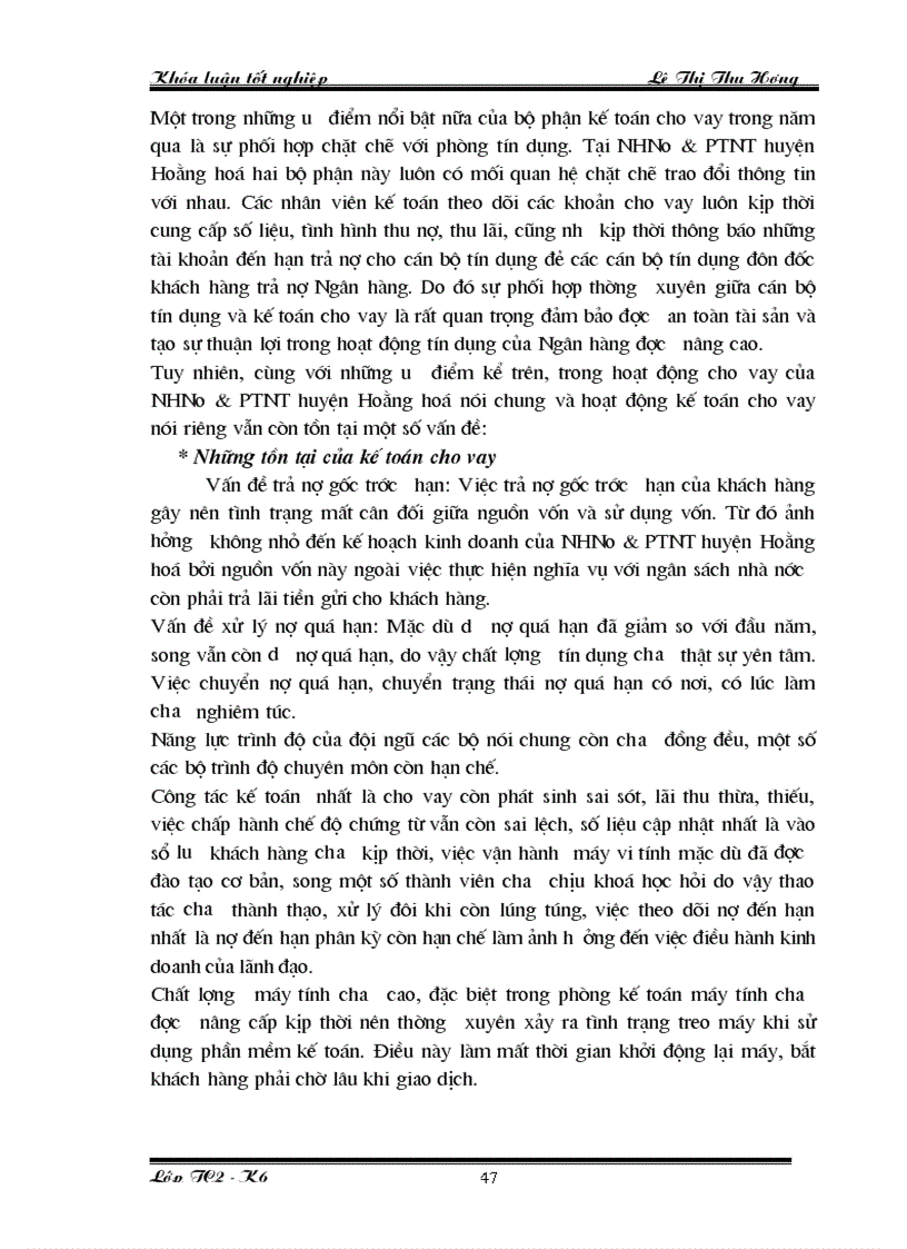 image for page Một số giảI pháp nhằm nâng cao hiệu quả công tác kế toán cho vay tại NHNo PTNT huyện Hoằng Hoá Thanh Hoá