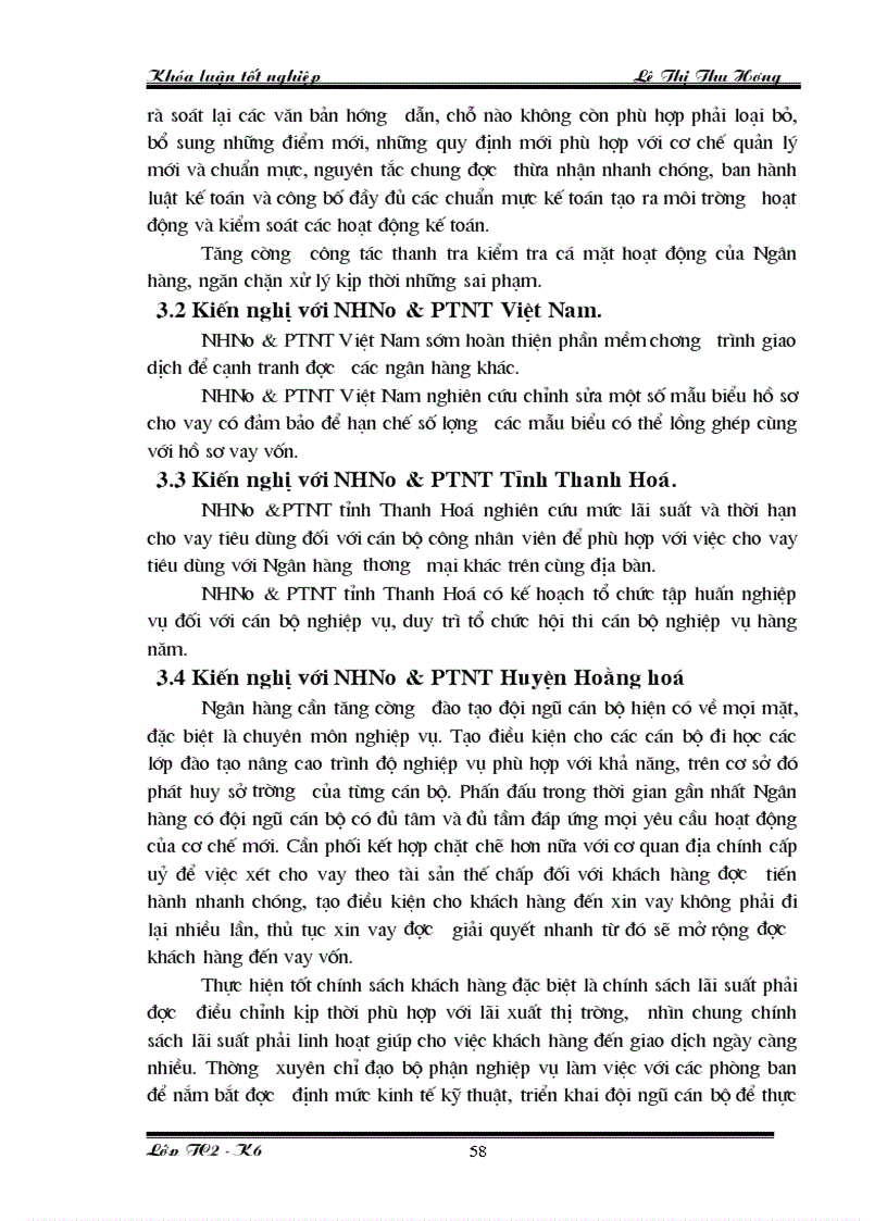 image for page Một số giảI pháp nhằm nâng cao hiệu quả công tác kế toán cho vay tại NHNo PTNT huyện Hoằng Hoá Thanh Hoá