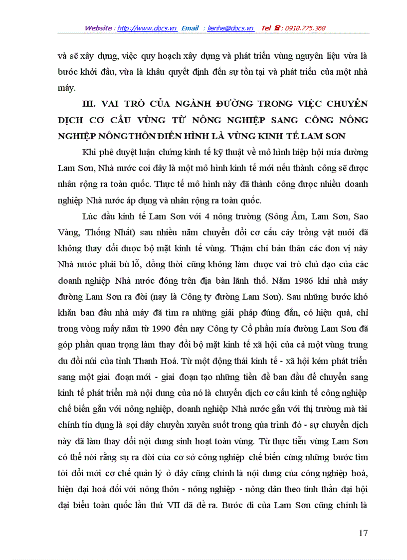 image for page Một số giải pháp cơ bản về phát triển vùng Nguyên liệu Công ty Cổ phần mía đường Lam Sơn