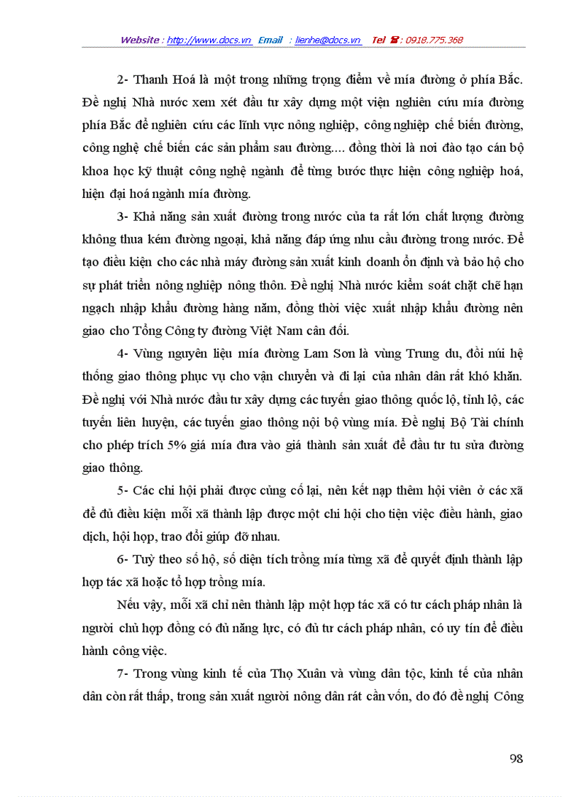 image for page Một số giải pháp cơ bản về phát triển vùng Nguyên liệu Công ty Cổ phần mía đường Lam Sơn