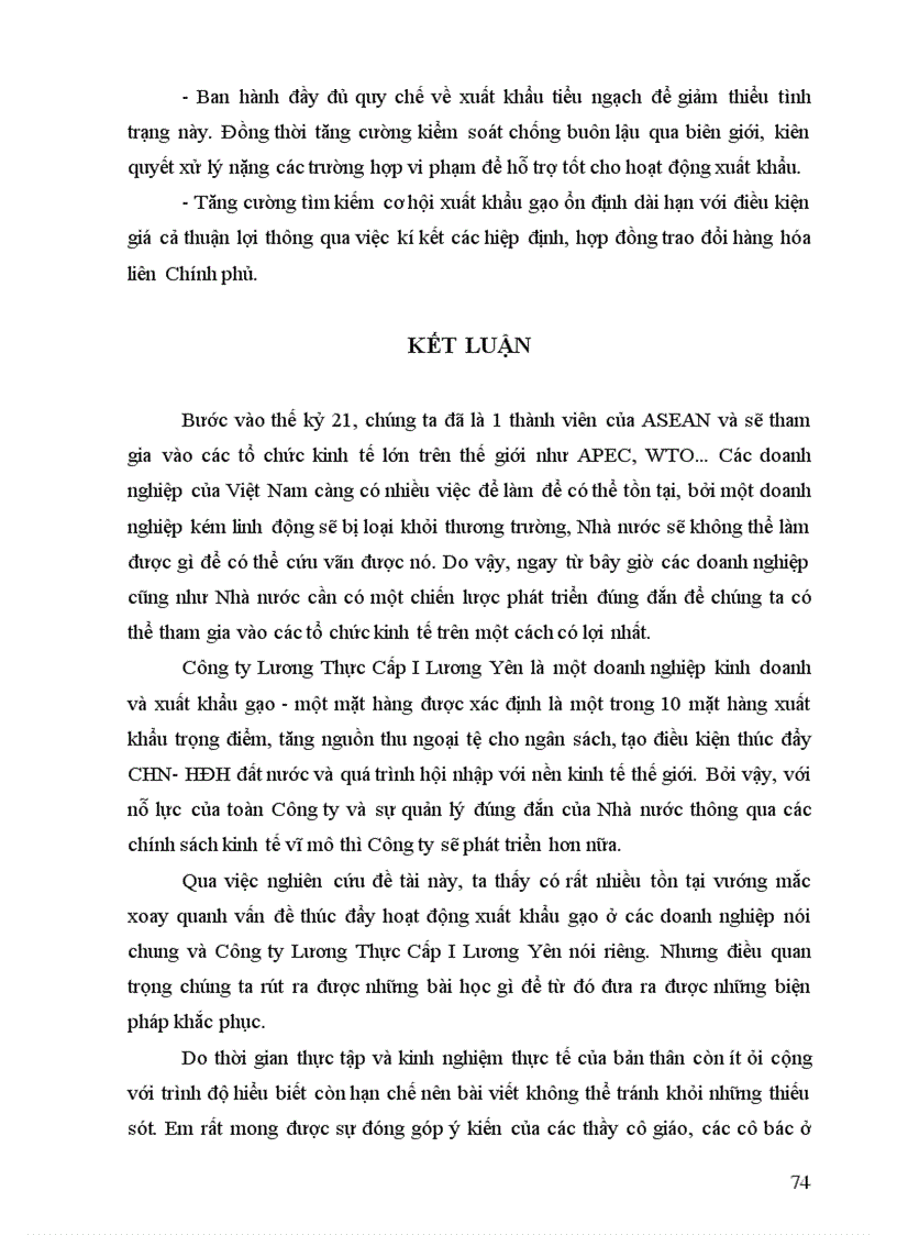 image for page Thực trạng và biện pháp thúc đẩy hoạt động xuất khẩu gạo ở Công ty Lương Thực Cấp I Lương Yên
