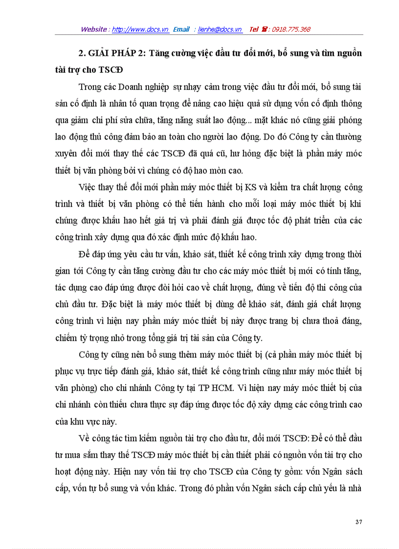 image for page Một số giải pháp nâng cao hiệu quả sử dụng vốn cố định của Công ty Tư vấn Đầu tư và Xây dựng