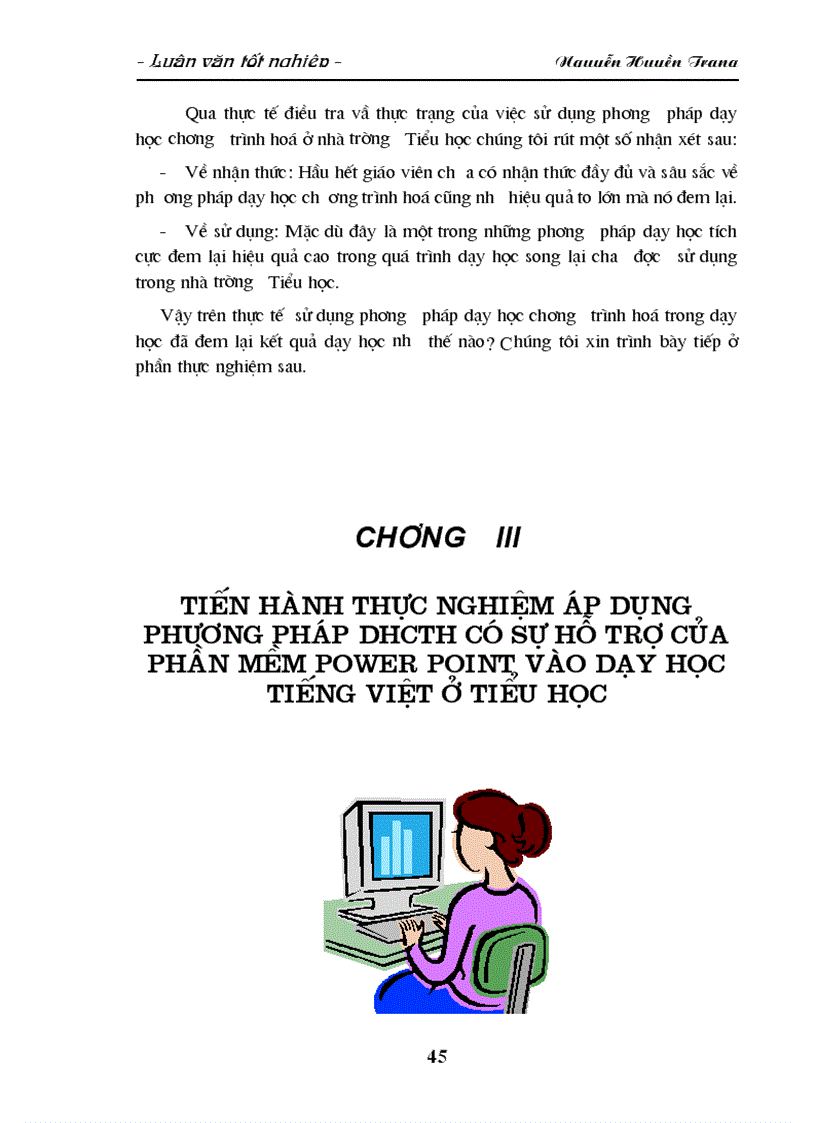 image for page Nghiên cứu việc sử dụng phương pháp dạy học chương trình hoá với sự hỗ trợ của phần mềm Power Point thông qua môn Tiếng Việt ở Tiểu học