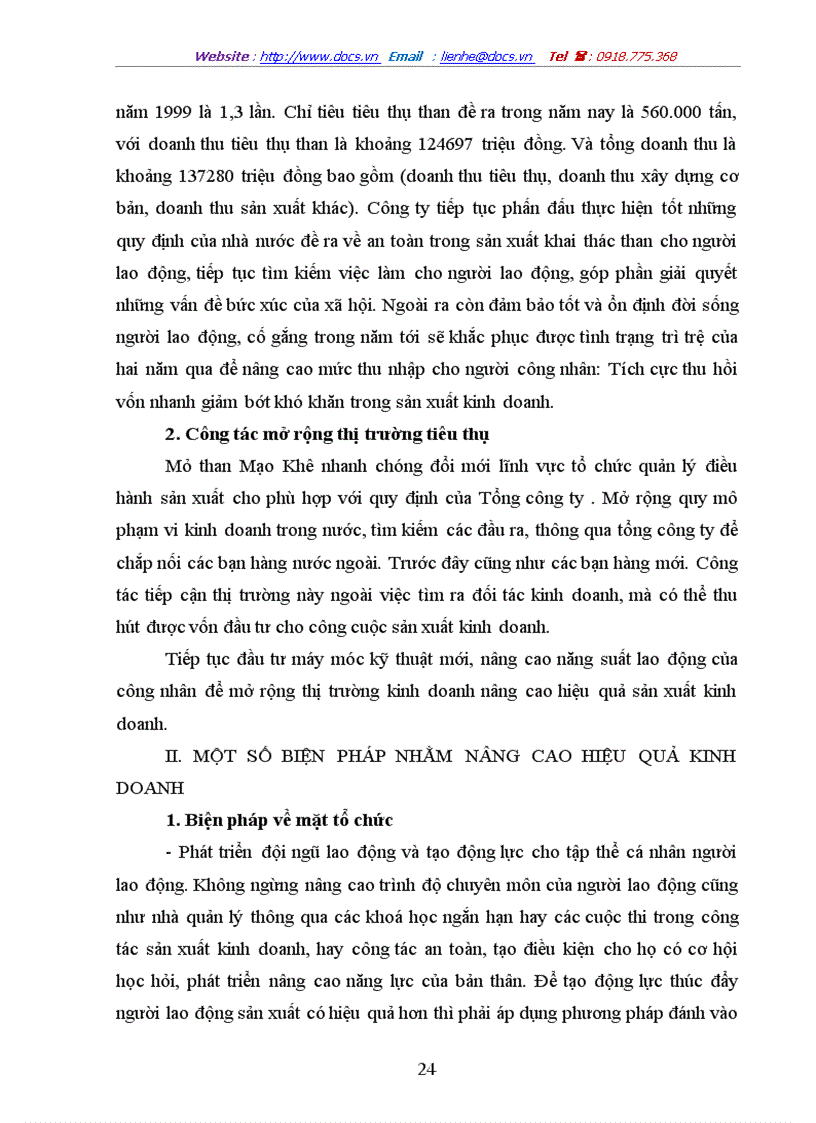 image for page Đánh giá hiệu quả sản xuất kinh doanh ở Công ty than Mạo Khê