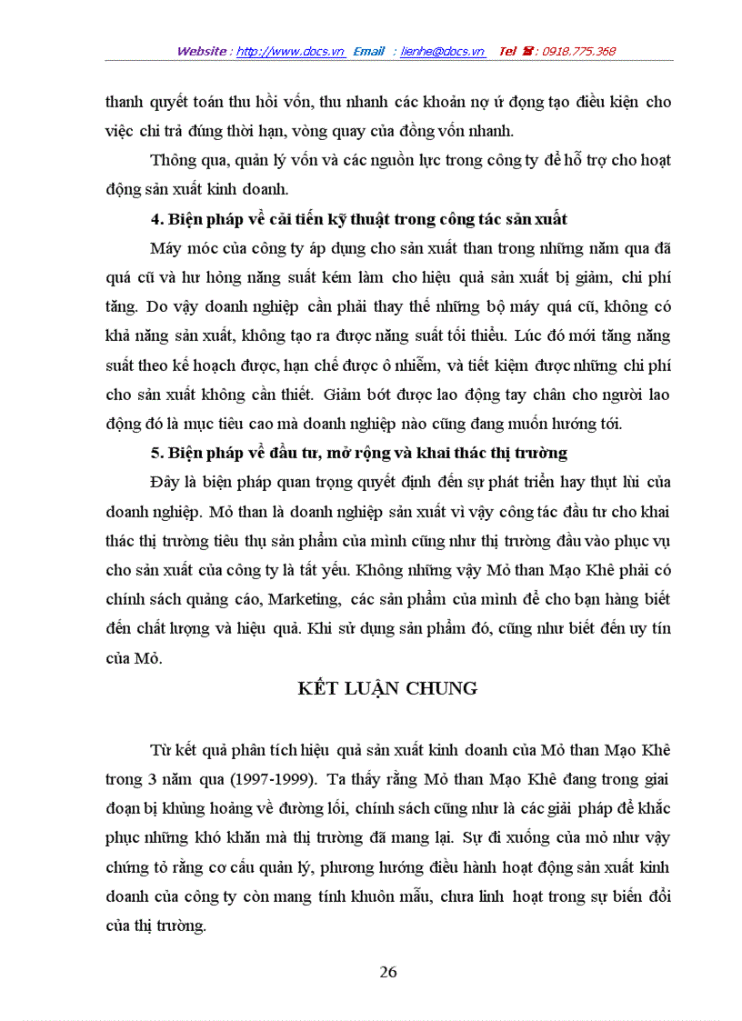 image for page Đánh giá hiệu quả sản xuất kinh doanh ở Công ty than Mạo Khê