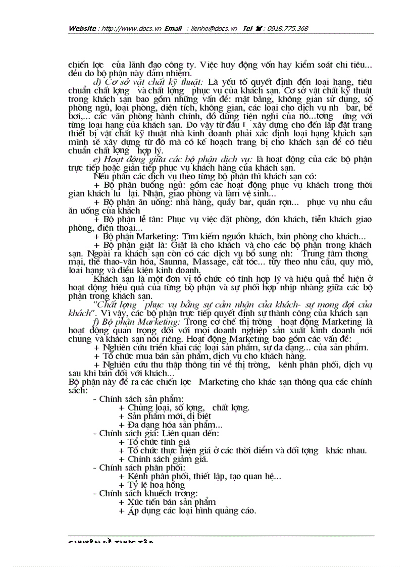 image for page Thực trạng và giải pháp trong công tác hoạch định chiến lược kinh doanh ở Khách sạn hoà Bình