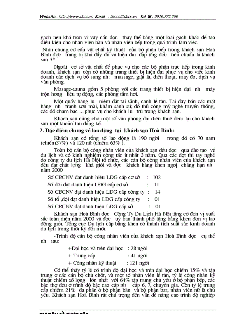 image for page Thực trạng và giải pháp trong công tác hoạch định chiến lược kinh doanh ở Khách sạn hoà Bình