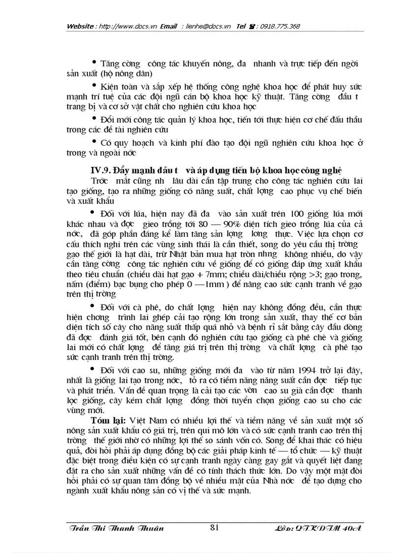 image for page Biện pháp thúc đẩy xuất khẩu các mặt hàng nông sản chủ lực của Việt Nam