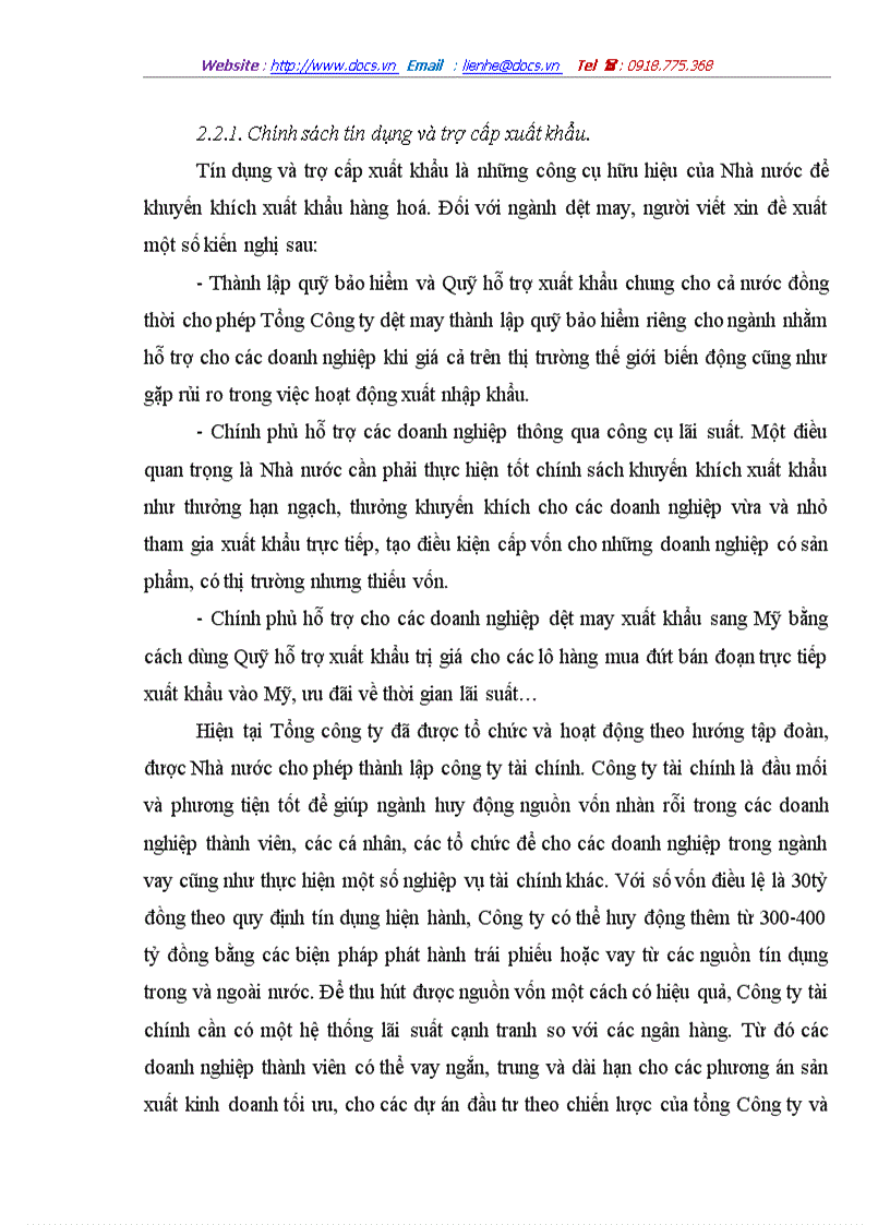 image for page Các biện pháp đẩy mạnh xuất khẩu sản phẩm dệt may của Công ty Dệt May Hà Nội sang thị trường Mỹ