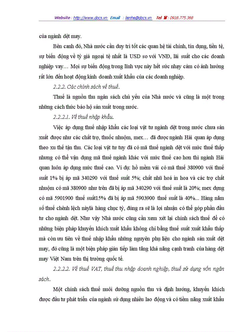 image for page Các biện pháp đẩy mạnh xuất khẩu sản phẩm dệt may của Công ty Dệt May Hà Nội sang thị trường Mỹ
