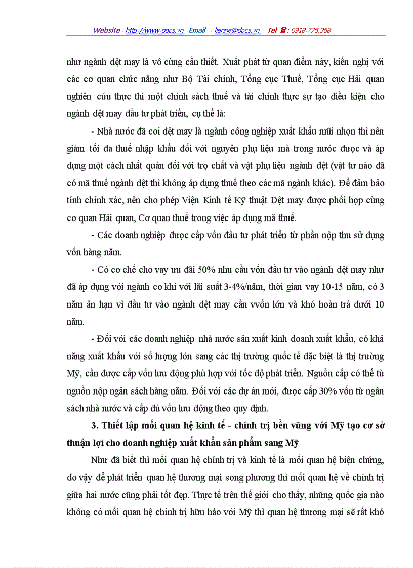 image for page Các biện pháp đẩy mạnh xuất khẩu sản phẩm dệt may của Công ty Dệt May Hà Nội sang thị trường Mỹ