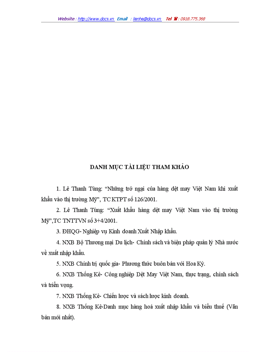 image for page Các biện pháp đẩy mạnh xuất khẩu sản phẩm dệt may của Công ty Dệt May Hà Nội sang thị trường Mỹ