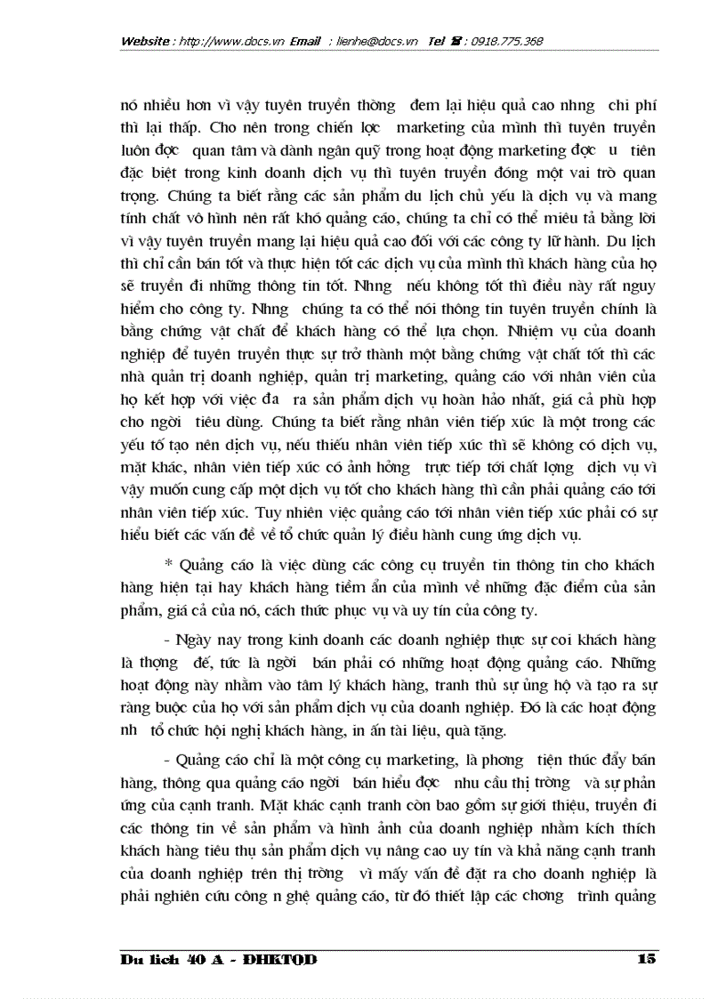 image for page Thực trạng và giải pháp trong việc thực hiện chiến lược Marketing tại Công ty du lịch cựu chiến binh Việt Nam