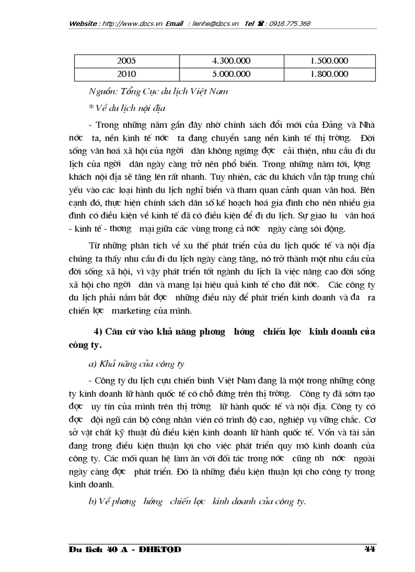 image for page Thực trạng và giải pháp trong việc thực hiện chiến lược Marketing tại Công ty du lịch cựu chiến binh Việt Nam