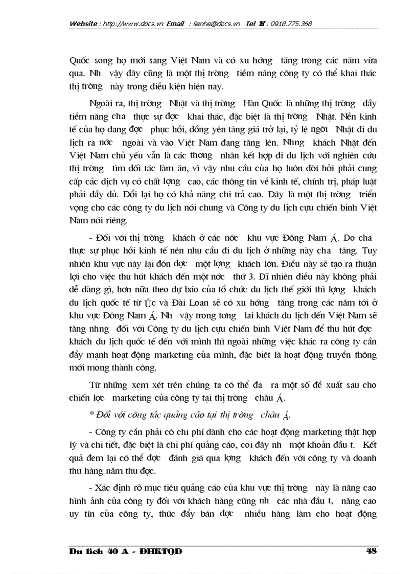 image for page Thực trạng và giải pháp trong việc thực hiện chiến lược Marketing tại Công ty du lịch cựu chiến binh Việt Nam