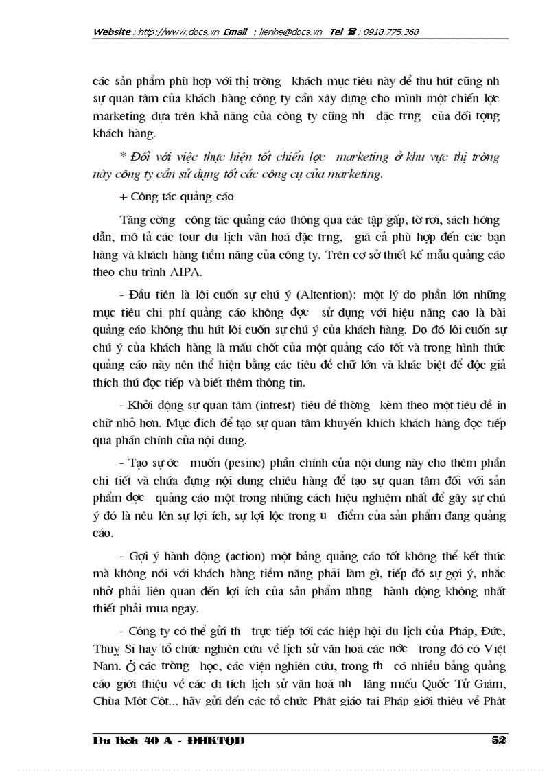 image for page Thực trạng và giải pháp trong việc thực hiện chiến lược Marketing tại Công ty du lịch cựu chiến binh Việt Nam