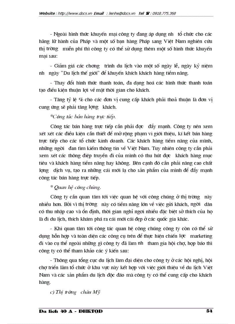 image for page Thực trạng và giải pháp trong việc thực hiện chiến lược Marketing tại Công ty du lịch cựu chiến binh Việt Nam