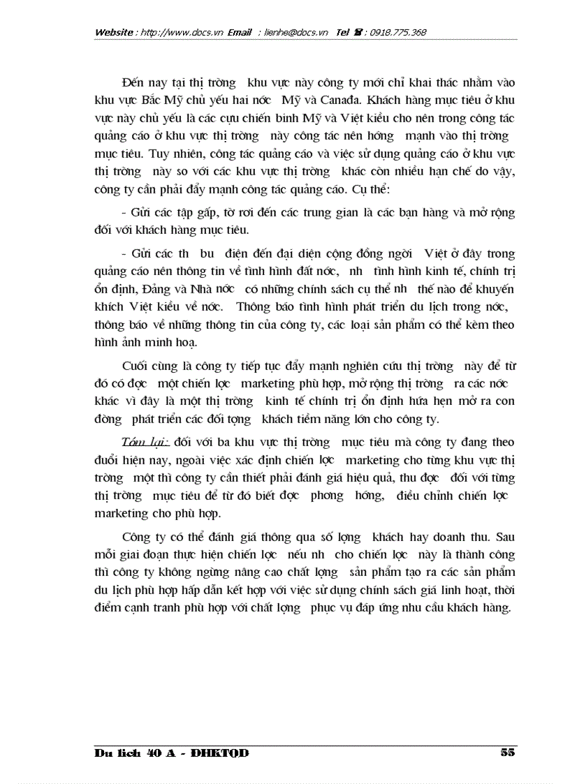 image for page Thực trạng và giải pháp trong việc thực hiện chiến lược Marketing tại Công ty du lịch cựu chiến binh Việt Nam