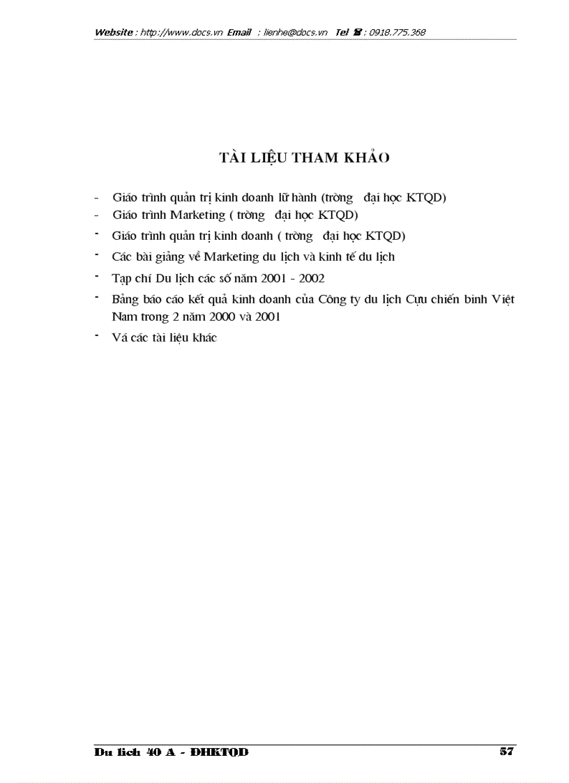 image for page Thực trạng và giải pháp trong việc thực hiện chiến lược Marketing tại Công ty du lịch cựu chiến binh Việt Nam