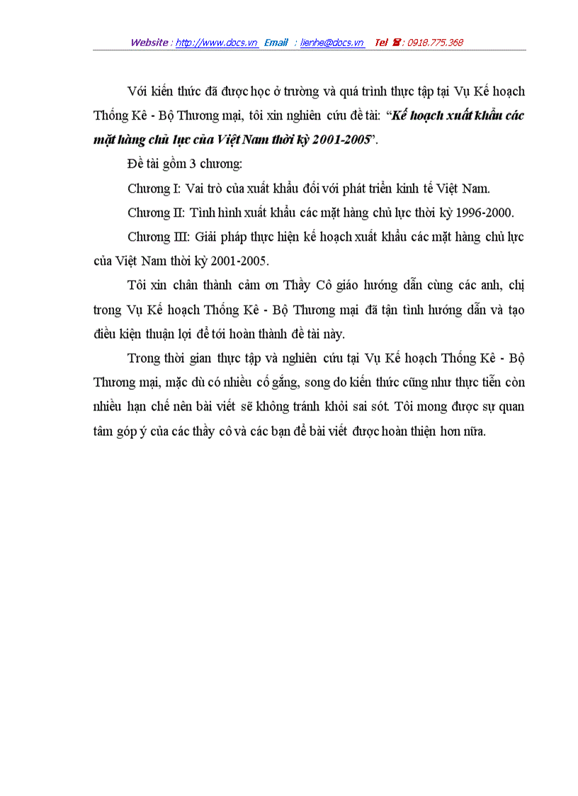 image for page Kế hoạch xuất khẩu các mặt hàng chủ lực của Việt Nam thời kỳ 2001 2005