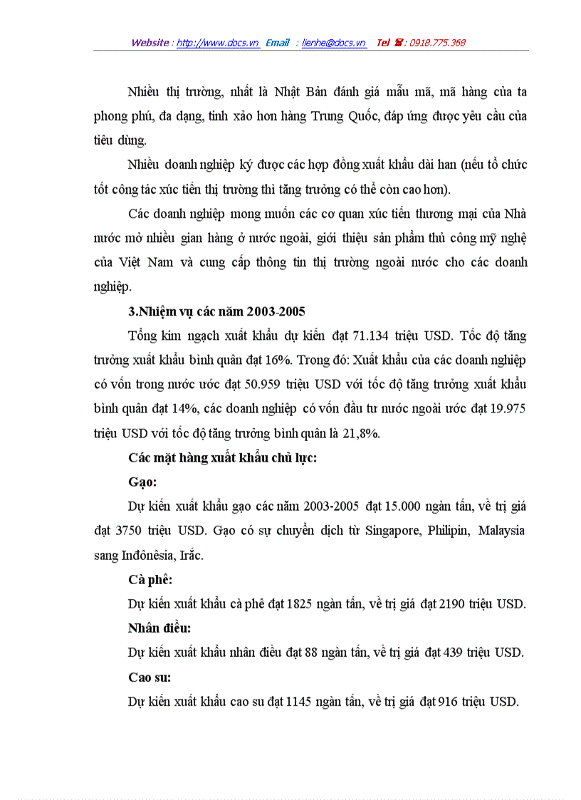 image for page Kế hoạch xuất khẩu các mặt hàng chủ lực của Việt Nam thời kỳ 2001 2005