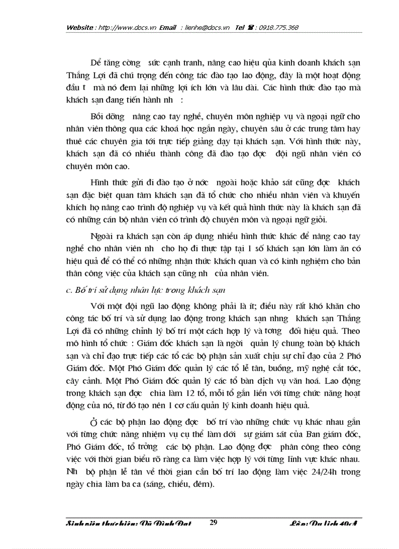 image for page Quản trị nhân lực tại khách sạn Thắng Lợi thực trạng và giải pháp