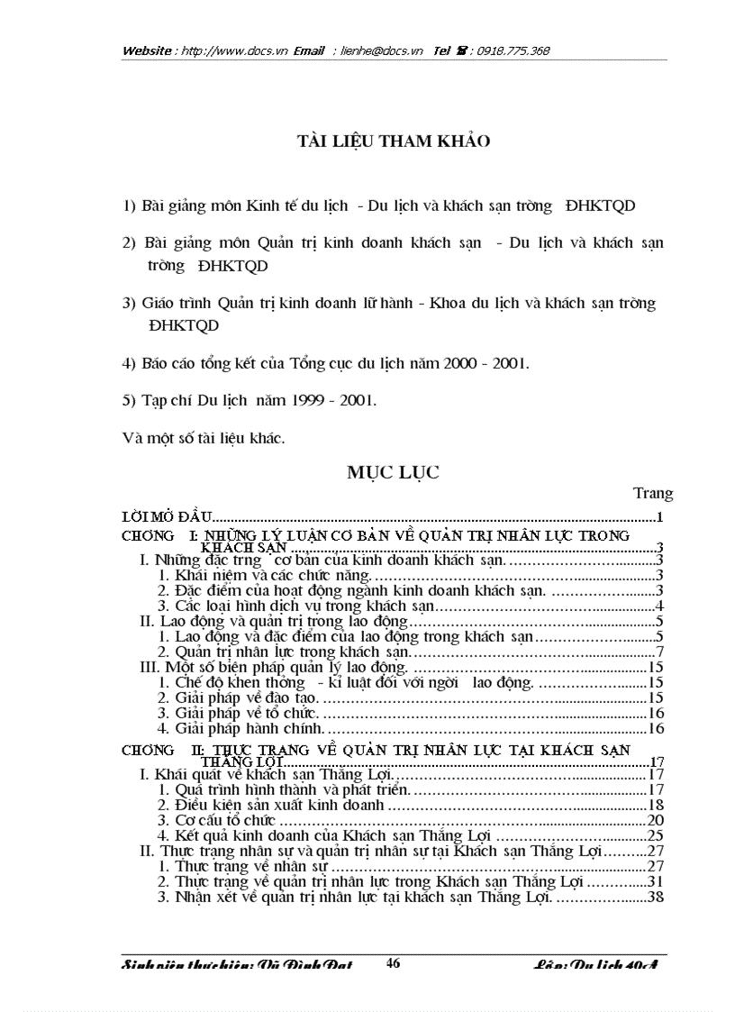 image for page Quản trị nhân lực tại khách sạn Thắng Lợi thực trạng và giải pháp