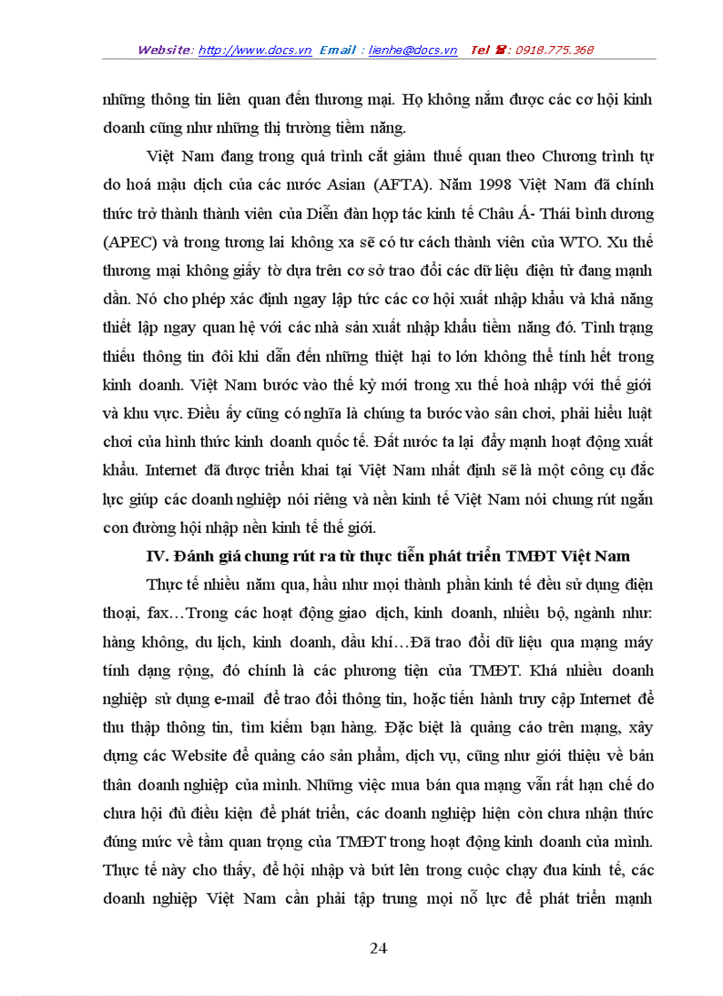 image for page Một số giải pháp phát triển hoạt động bán hàng bằng hình thức thương mại điện tử ở Việt Nam