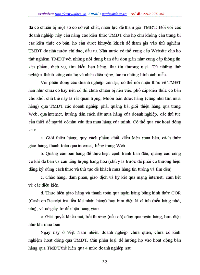 image for page Một số giải pháp phát triển hoạt động bán hàng bằng hình thức thương mại điện tử ở Việt Nam