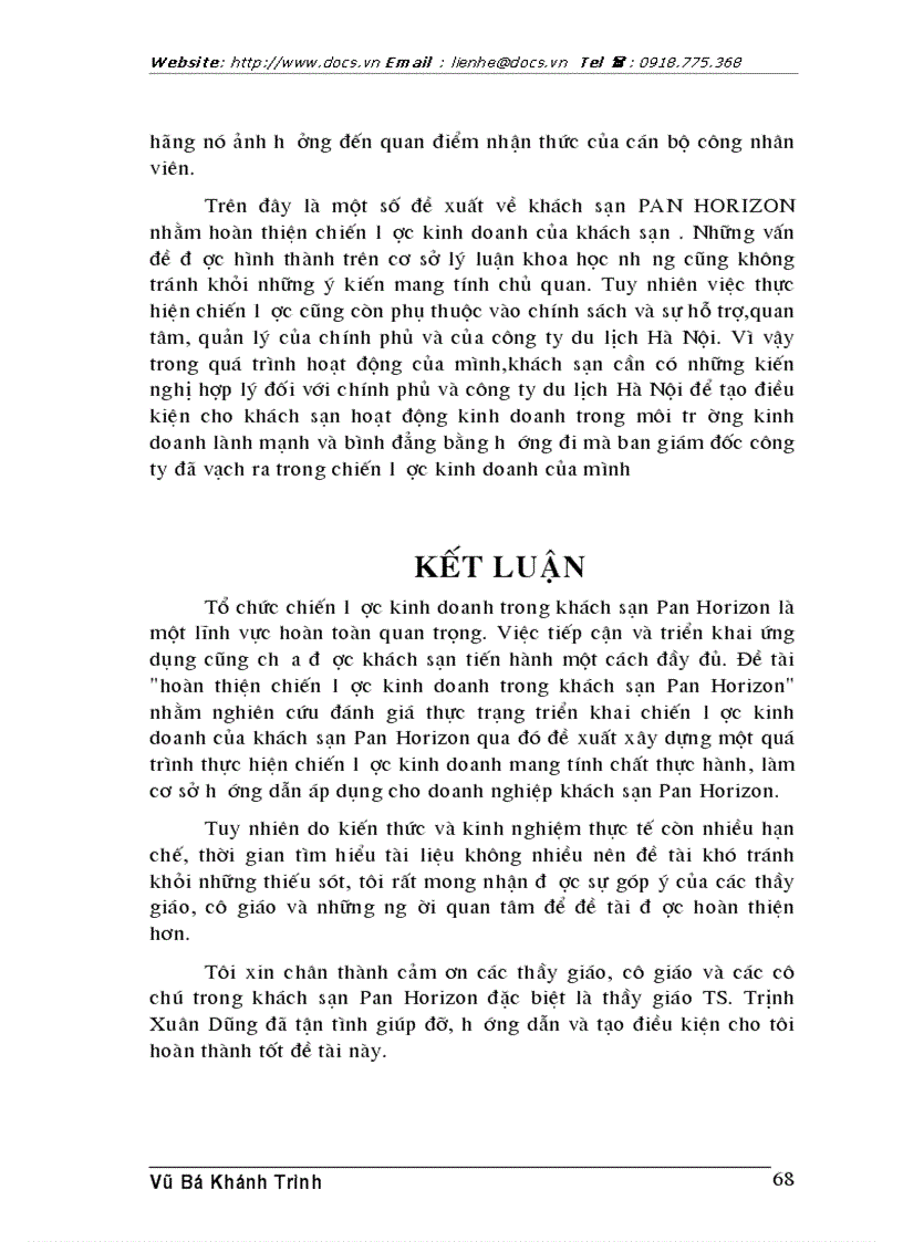 image for page Thực trạng và 1 số kiến nghị nhằm hoàn thiện chiến lược kinh doanh của khách sạn PAN HORIZON