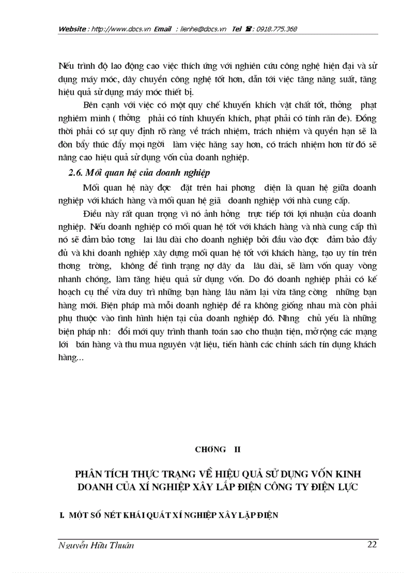 image for page 1số giải pháp nhằm nâng cao hiệu quả sử dụng vốn kinh doanh ở Xí Nghiệp xây lắp điện