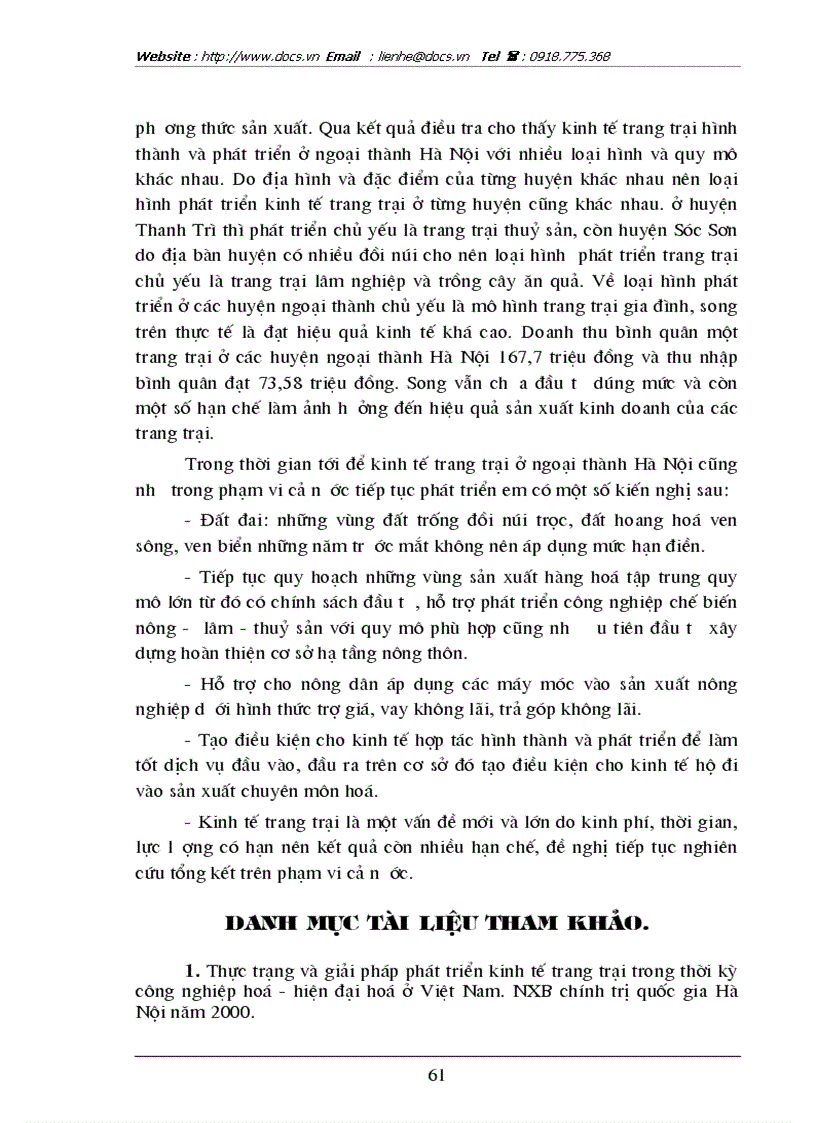 image for page Thực trạng và giải pháp phát triển kinh tế trang trại ở các huyện ngoại thành Hà Nội