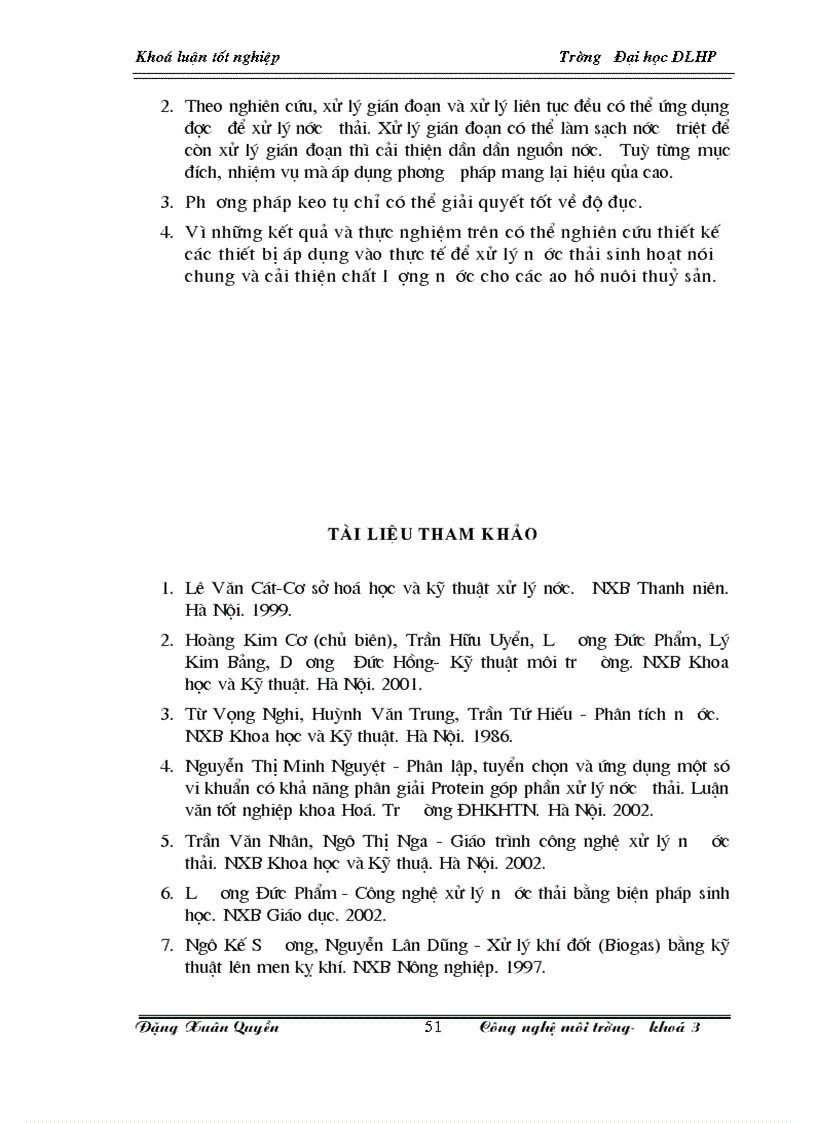 image for page Nghiên cứu xử lý nước thải sinh hoạt bằng phương pháp lọc qua màng sinh học