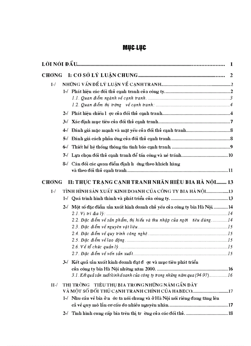 image for page Chiến lược Marketing mix cho cạnh tranh nhãn hiệu của công ty bia Hà Nội